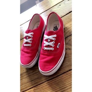 Men’s size 10 authentic red Vans canvas sneakers